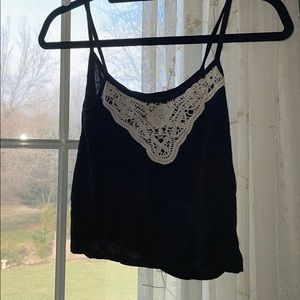 Black and Laced Sleeveless Top